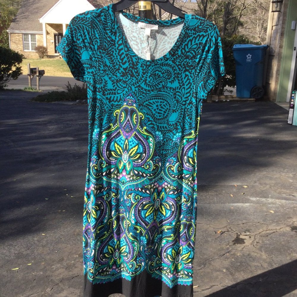 Spense Comfy Colorful Art Design Midi Dress